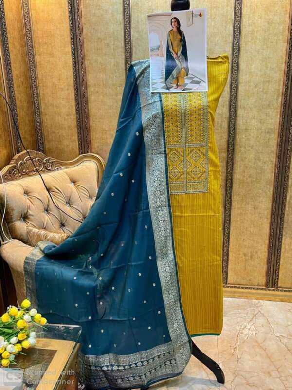 Premium Jamdani Cotton Suit with Tassel Dupatta