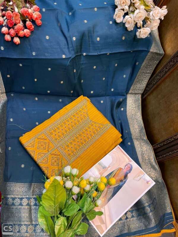 Premium Jamdani Cotton Suit with Tassel Dupatta - Image 3