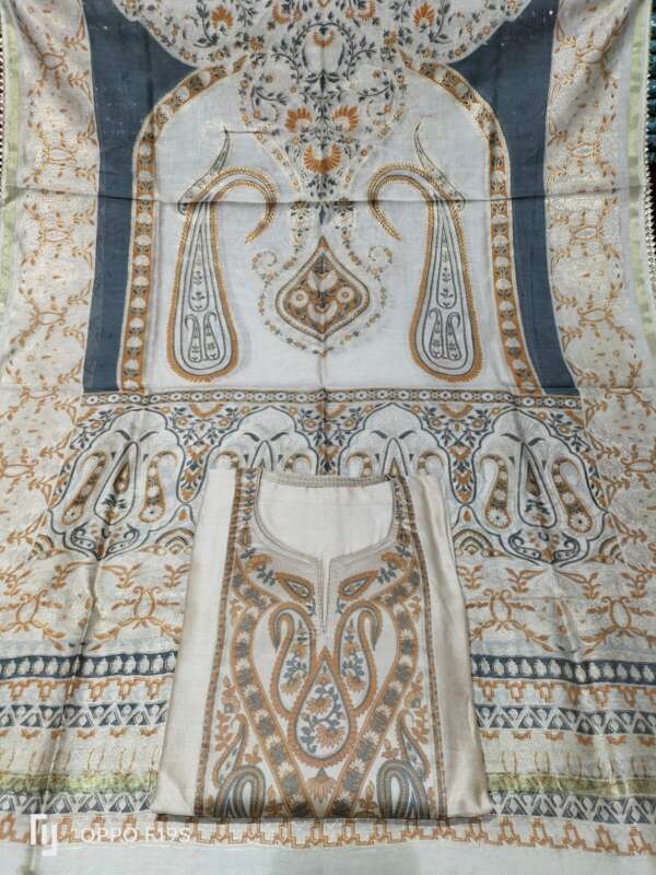 Designer Maheshwari Silk Suit with Matching Dupatta
