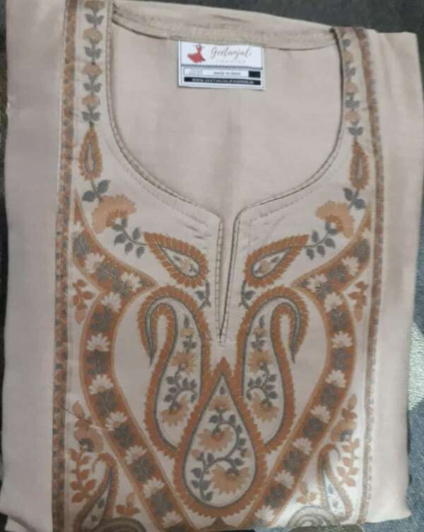Designer Maheshwari Silk Suit with Matching Dupatta - Image 3