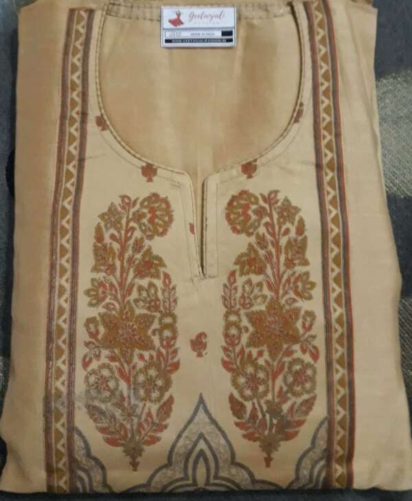 Elegant Maheshwari Silk Suit with Printed Dupatta - Image 3