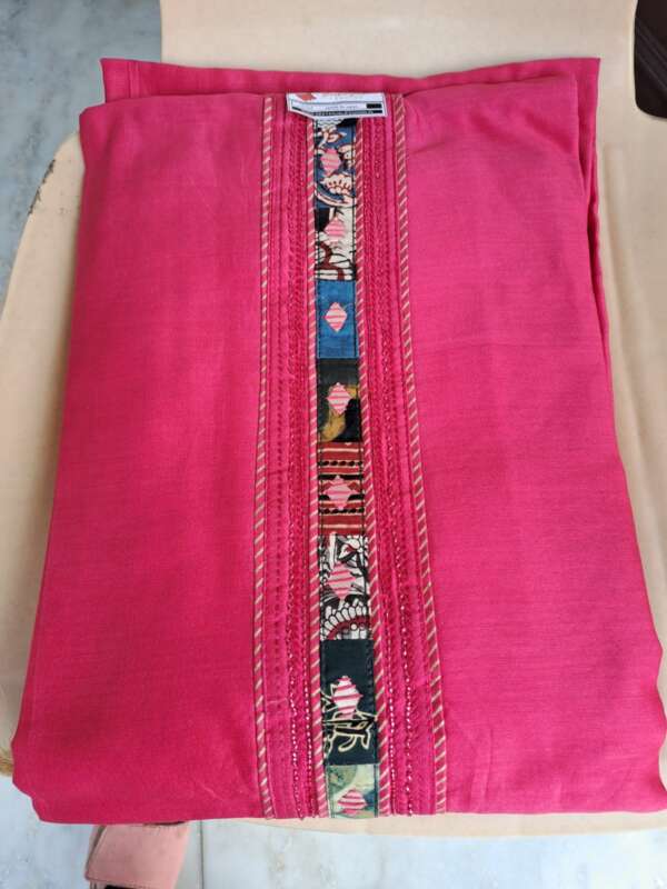 Elegant Maheshwari Cotton Unstitched Suit with Dupatta - Image 3
